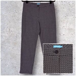 J McLaughlin Straight Ankle Pants Black White Print Stretchy Women’s 8
